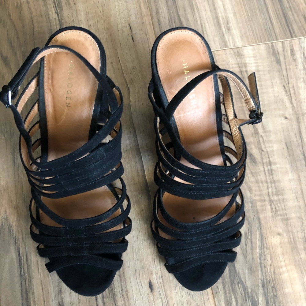 Halogen Black Suede Talia Sandal